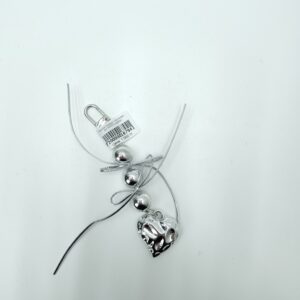 Брелок Сердце с бусинами арт.5975-6 серебро