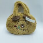Сумка мех Капибара коричневая 18см арт.240858-13 с розой