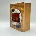 Пакет подарочный коричневый с сумкой 3d 18*10*23см арт.wb-8081-4s