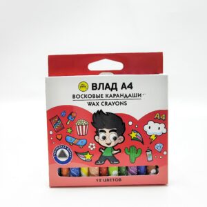 Мелки восковые Hatber Влад А4 12цв арт.cr_086143