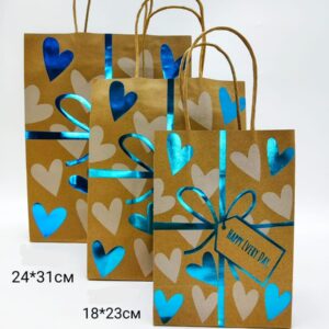 Пакет подарочный 12*17см happy every day арт.lclp-s-929 крафтовый с голубым
