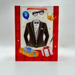 Пакет подарочный красный с костюмом 3d 18*10*23см арт.wb-8081-2s