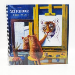 Скетчбук 30*30см Hatber Кот художник 32л 160г арт.27913