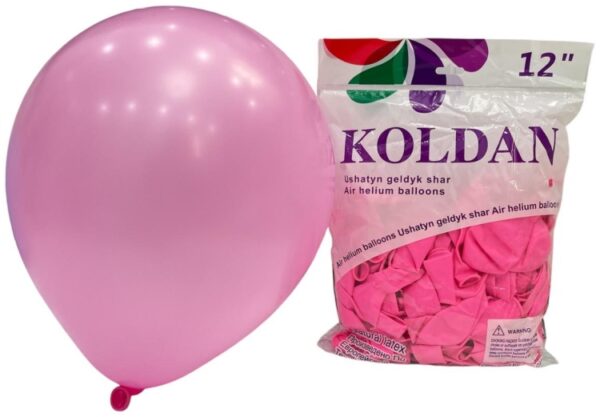 Шары упаковка 100шт однотонные Koldan 12д арт.tr1059 розовые