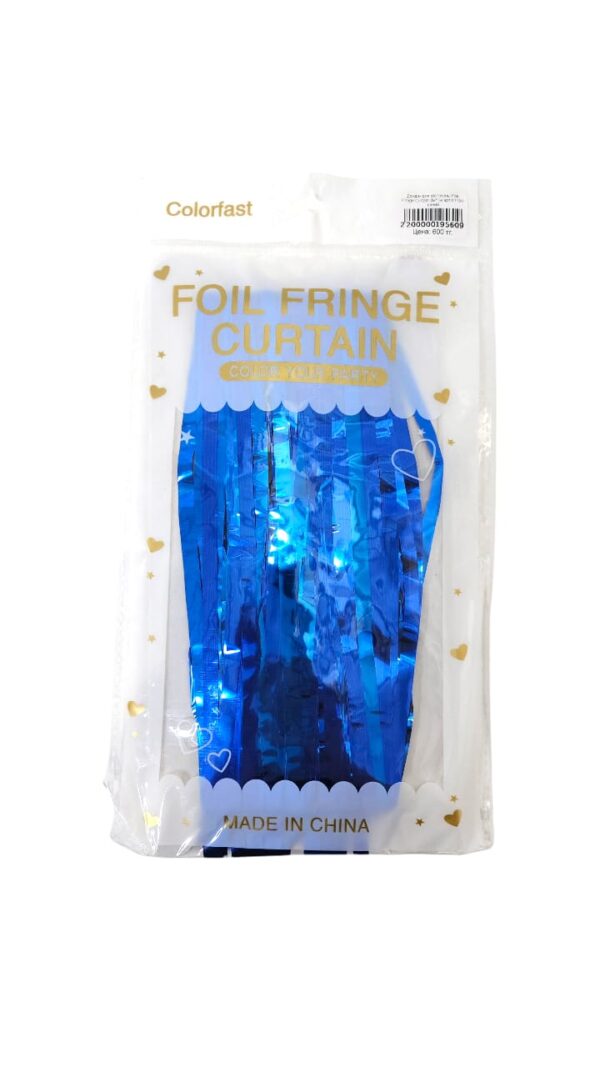 Дождик для фотозоны Foil Fringe Curtain 2м*1м арт.tr1184 синий