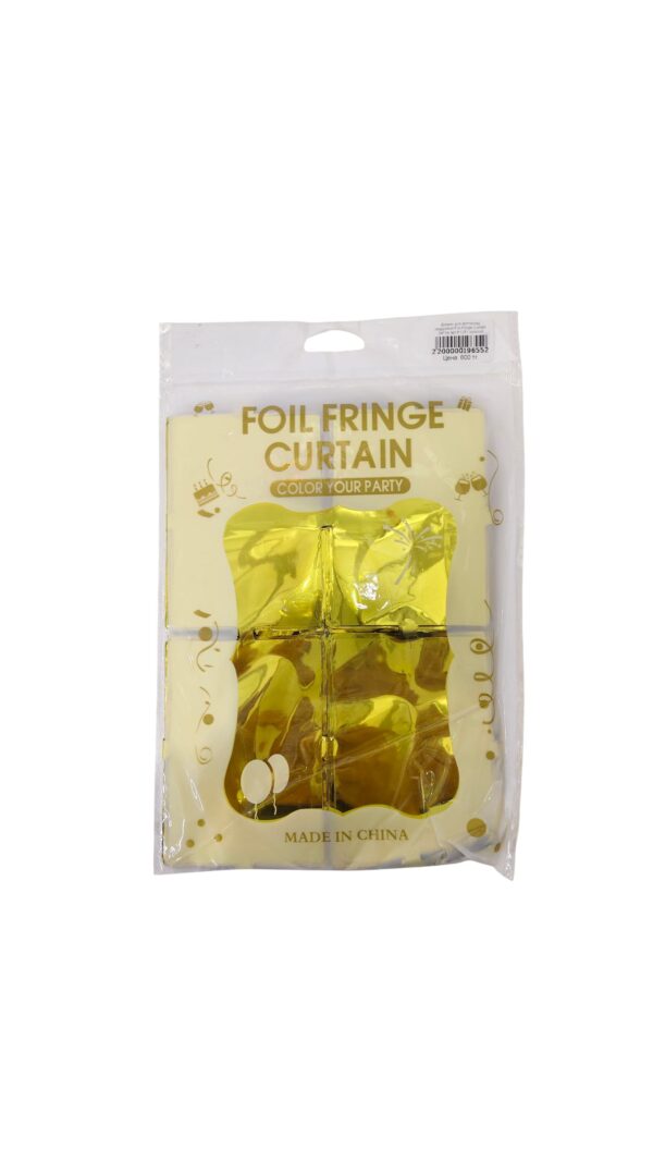 Дождик для фотозоны квадратый Foil Fringe Curtain 2м*1м арт.tr1251 золотой