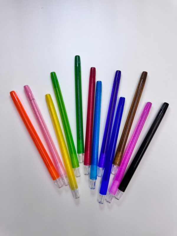 Карандаши восковые Twist-up 12цв арт.LD2001-12