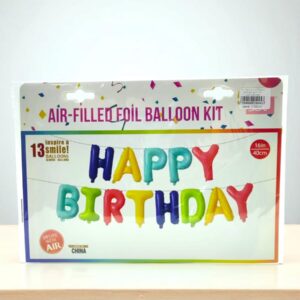 Растяжка фольга Happy Birthday арт.t-116 разноцветная
