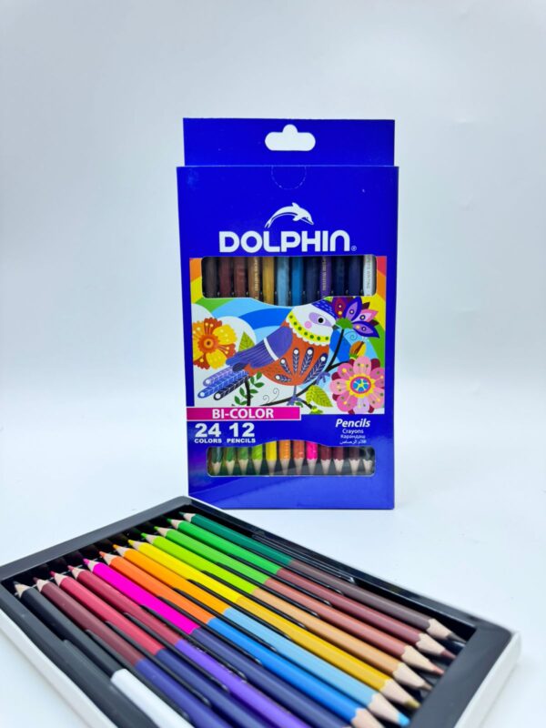 Карандаши цветные 2х стороние Dolphin 24цв арт.BC-727