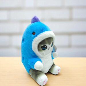 Мягкая игрушка Котик в капюшоне динозавра арт.0779-6 голубой