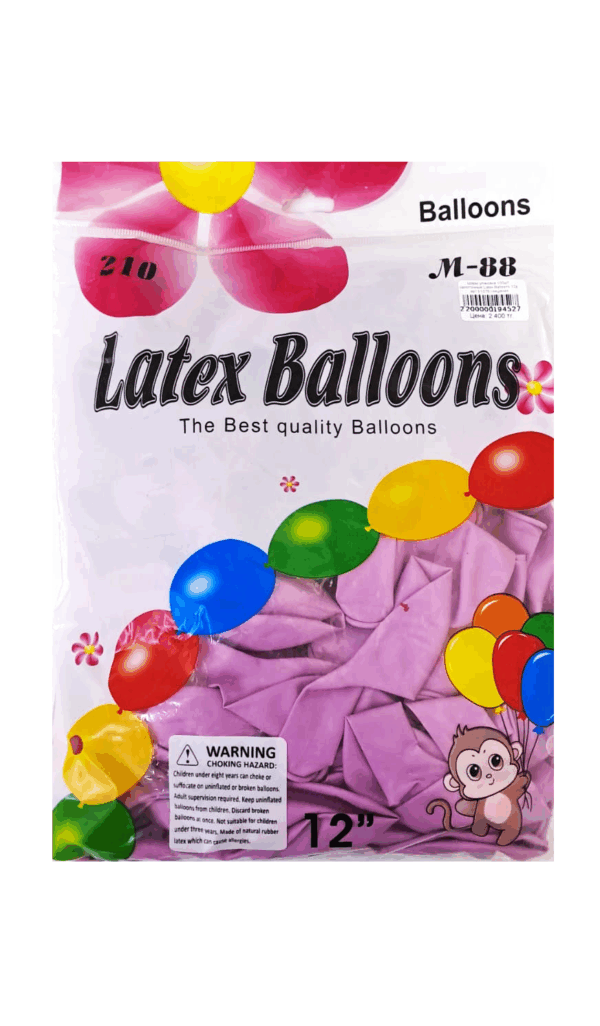 Шары упаковка 100шт однотонные Latex Balloons 12д арт.tr1078 глициния