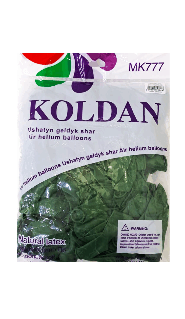 Шары упаковка 100шт однотонные Koldan 12д арт.tr1075 темно-зеленые