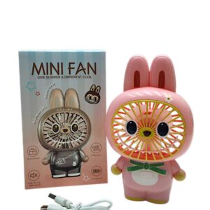Вентилятор Mini fan Лабубу арт.2873-17 розовый