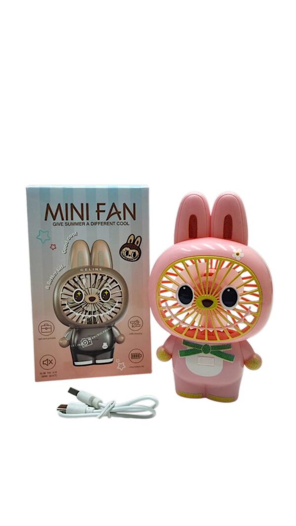 Вентилятор Mini fan Лабубу арт.2873-17 розовый