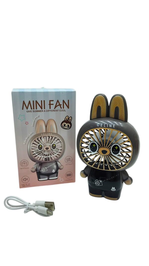 Вентилятор Mini fan Лабубу арт.2873-17 коричневый