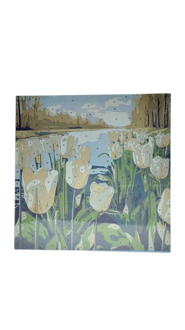 Картина по номерам красками 30*30см арт.stl089 тюльпаны бежевые