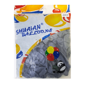 Шары упаковка 100шт однотонные Shuaian Balloons 12д арт.tr1374 серые