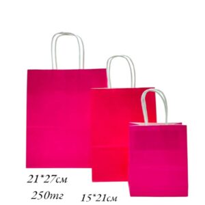 Пакет подарочный крафт 15*21см арт.pk11 темно-розовый