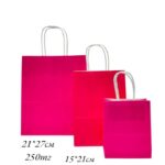 Пакет подарочный крафт 21*27см арт.pk12 темно-розовый