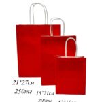 Пакет подарочный крафт 12*15см арт.pk15 красный
