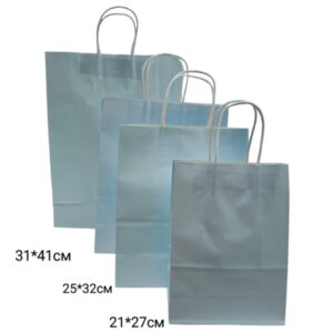 Пакет подарочный крафт 15*21см арт.pk11 голубой