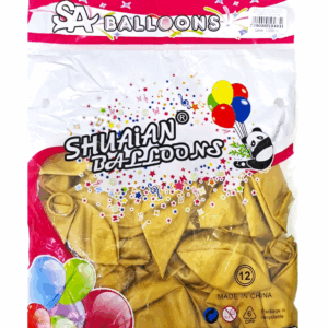 Шары упаковка 50шт Хром однотонные Shuaian Balloons 12д арт.tr1110 золотые