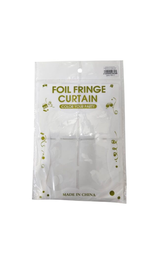 Дождик для фотозоны квадратый Foil Fringe Curtain 2м*1м арт.tr1252 белый