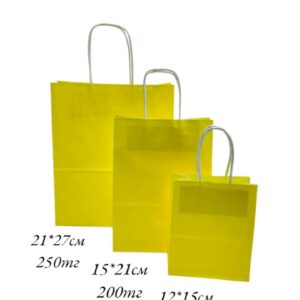 Пакет подарочный крафт 15*21см арт.pk11 желтый