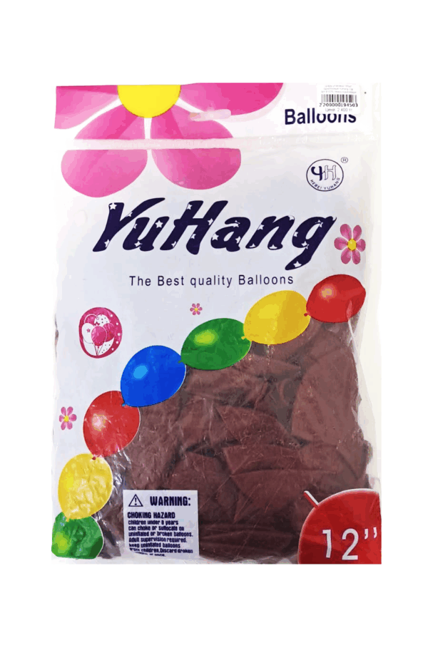 Шары упаковка 100шт однотонные YuHang 12д арт.tr1076 темно-коричневые