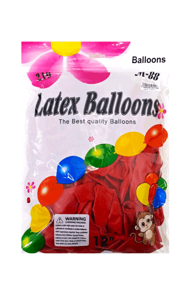 Шары упаковка 100шт однотонные Latex Balloons 12д арт.tr1045 красный