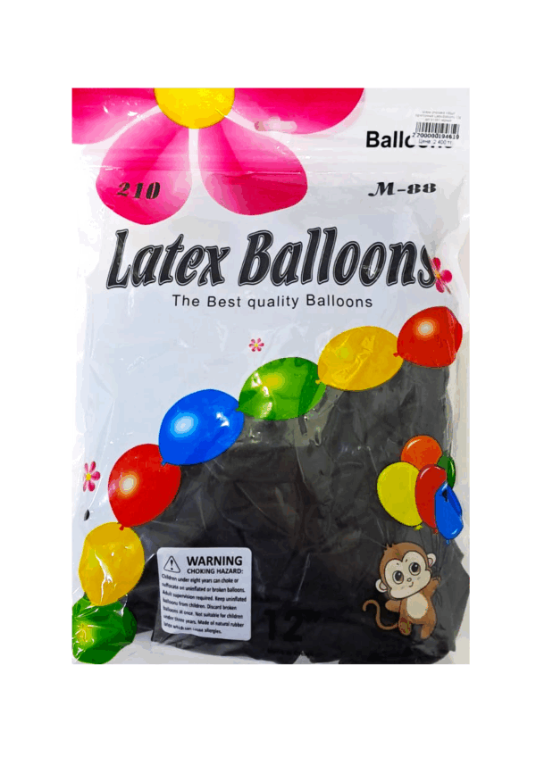 Шары упаковка 100шт однотонные Latex Balloons 12д арт.tr1087 черные