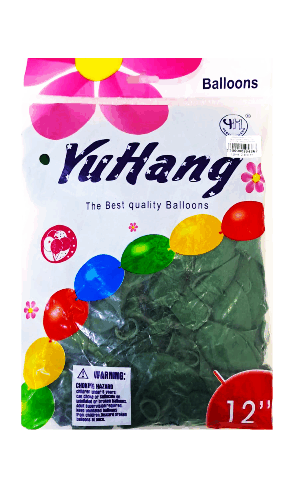 Шары упаковка 100шт однотонные YuHang 12д арт.tr1061 темно-зеленые