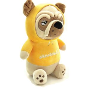 Мягкая игрушка Мопс в капюшоне 25см арт.M15 желтый