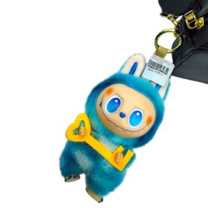 Брелок мягкий Лабубу с ключиком 17см арт.tr1291 голубой