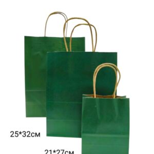 Пакет подарочный крафт 12*15см арт.pk15 темно-зеленый
