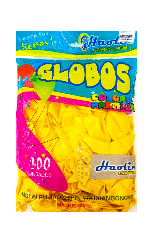 Шары упаковка 100шт однотонные Globos 12д арт.tr1057 желтый