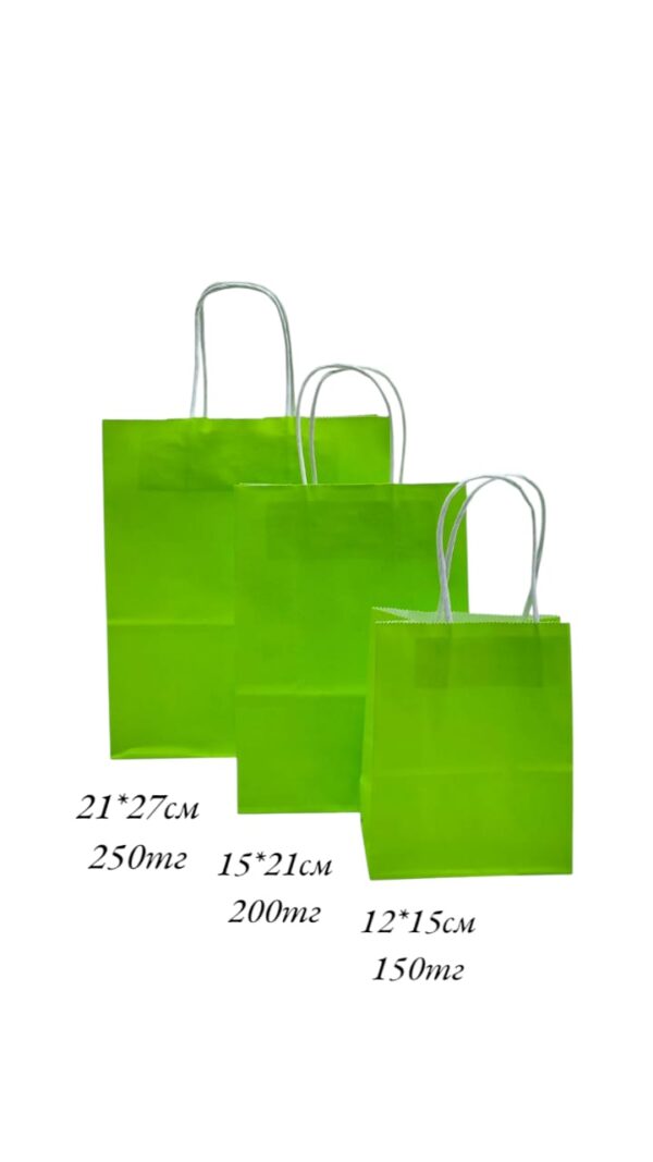 Пакет подарочный крафт 15*21см арт.pk11 салатовый