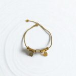 Браслет титан под Pandora с сердечками арт.tr1811 золото