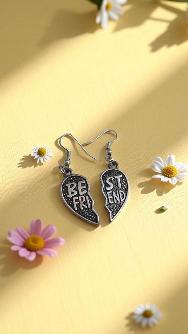 Серьги Сердце половинки Best Friend арт.tr2012