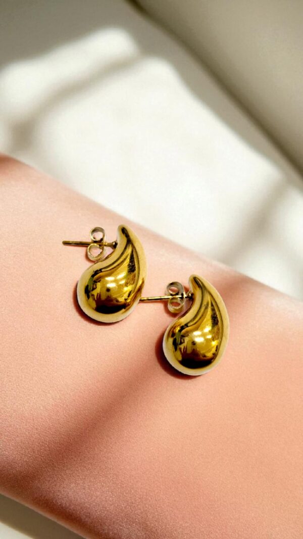 Серьги Bottega капля титан арт.tr1779 золото