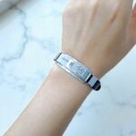 Браслет силиконовый регулируемый с металлической вставкой автограф "BTS-JIMIN" арт.tr2148 серебро