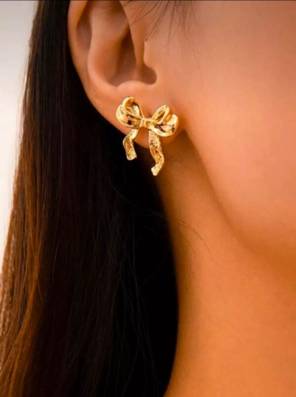 Серьги Бантики титан 2,5см арт.tr1772 золото