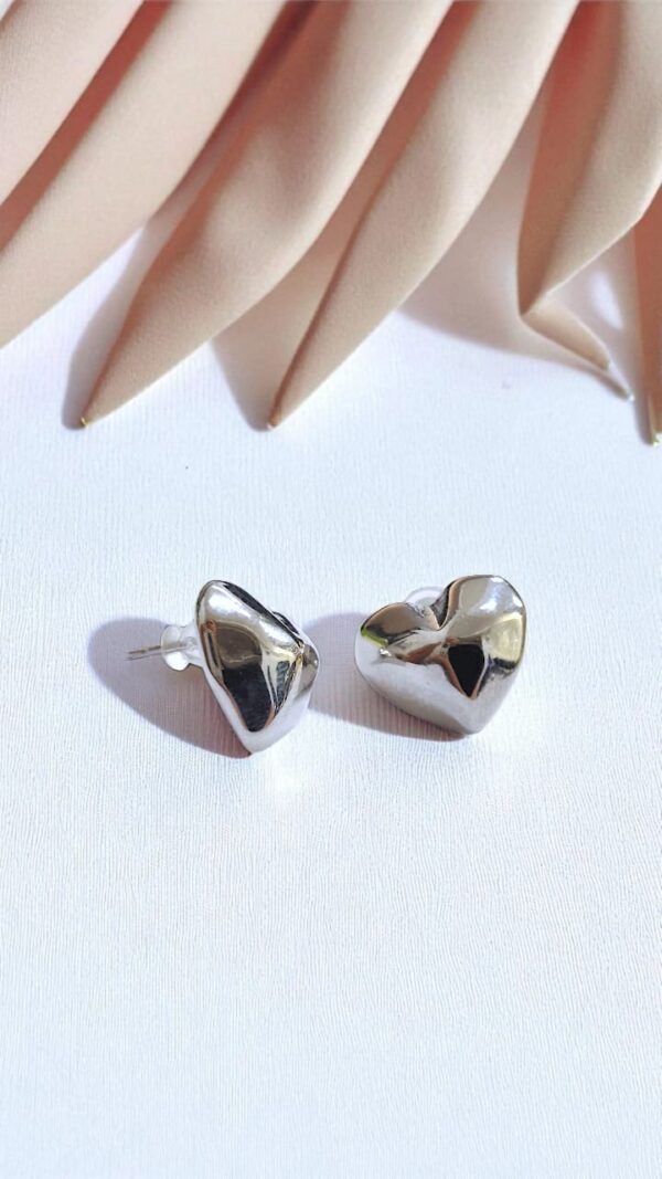 Серьги Сердце титан 1,5см арт.tr1761 серебро