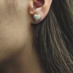 Серьги Сердце титан со стразами 1см арт.tr1762 золото