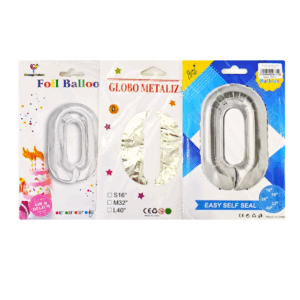Шар фольга цифра 0 40д арт.tr1355 серебро