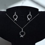 Набор титан 2в1 цепочка+серьги бабочки со стразами арт.tr2068 серебро