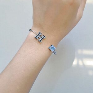 Браслет Hermes со стразами арт.tr1971 серебро