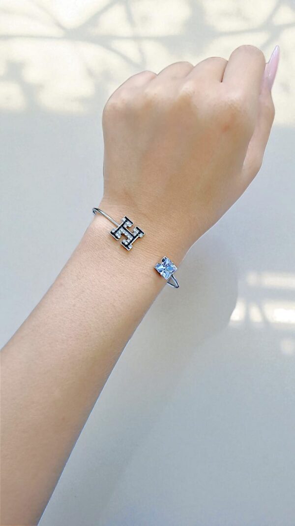 Браслет Hermes со стразами арт.tr1971 серебро