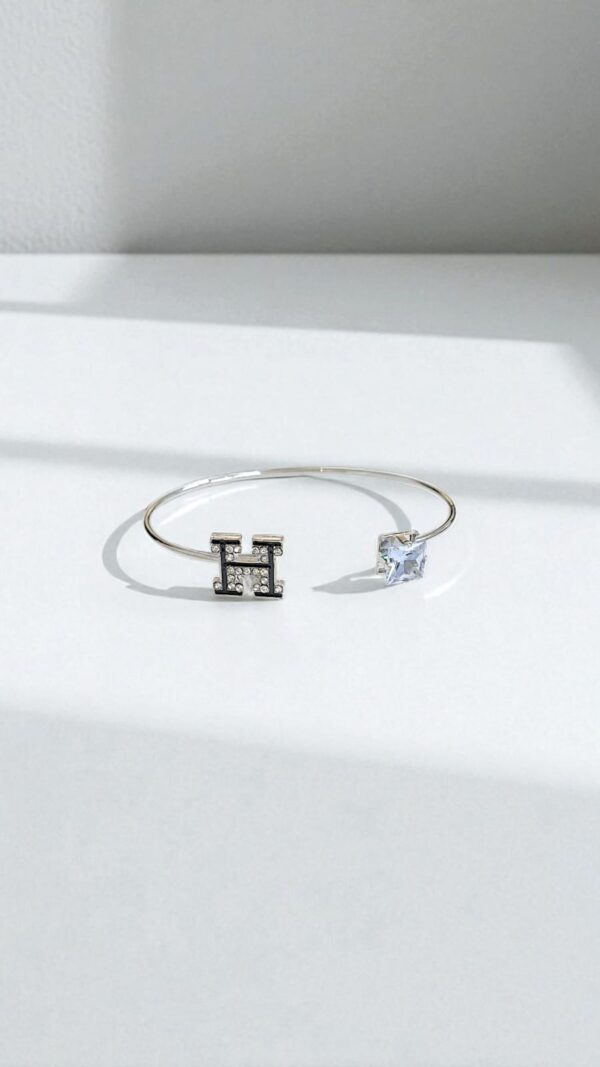 Браслет Hermes со стразами арт.tr1971 серебро