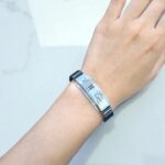 Браслет силиконовый регулируемый с металлической вставкой автограф "BTS-V" арт.tr2060 серебро
